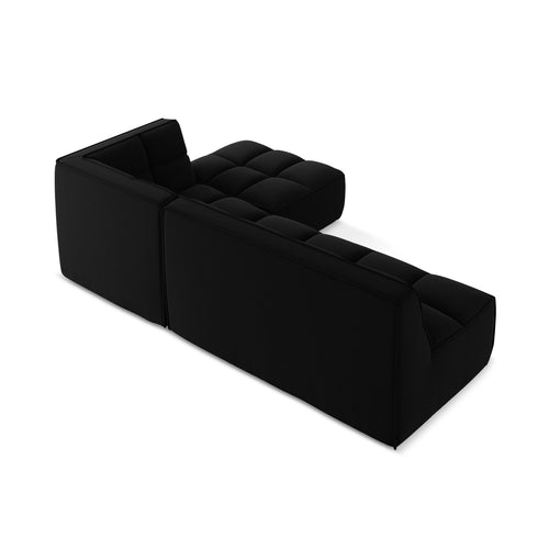 LaMiaSofa Modulaire hoekbank rechts Belluno - velours - zwart - 258x178x75