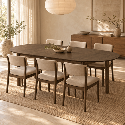 Artichok Loet uitschuifbare houten eettafel gerookt eiken - 200 tot 300cm x 100cm