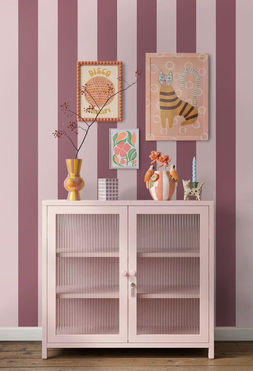 ESTAhome behang strepen mauve paars - 50 x 900 cm - 131967