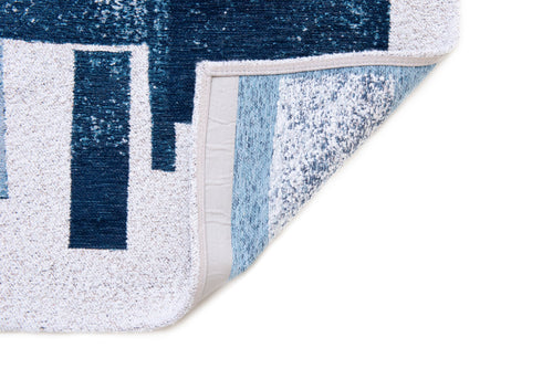 vloerkleed 9355 Ice Blue - Blauw - 80 x 250 cm