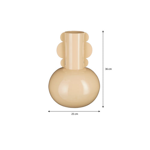 Mica Decorations  Boyd Vaas - H36 x Ø25 cm - Metaal - Beige