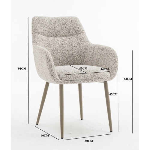 DÉJA Living Eetkamerstoel Noé - Beige/Taupe - Zithoogte 47cm - Set van 2 - vtwonen shop