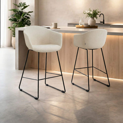 Nolon Nino-Otis Barkruk Cottonbeige - Zwart Onderstel - 65 Cm