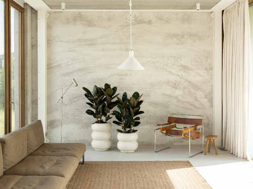 elho amber roll low 43 linnen wit | Bloempot |Premium statementdesign