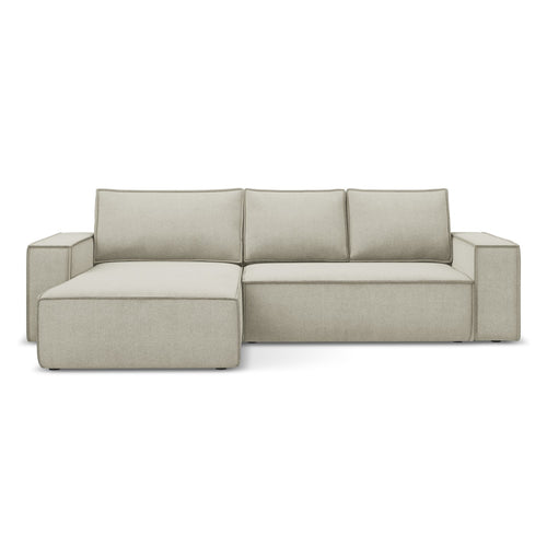 LaMiaSofa hoekbank links Livorno - textuurstof - lichtbeige - 290x185x82