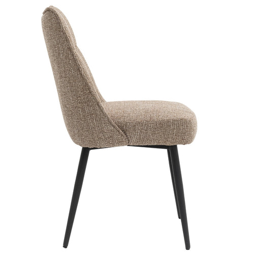 DÉJA Living Eetkamerstoel Meau - Taupe/Zwart - Zithoogte 47cm - Set van 2 - vtwonen shop