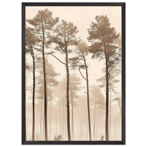 Artfulprints Poster met Lijst Boho – Silent woods   - 50x70 cm - beige