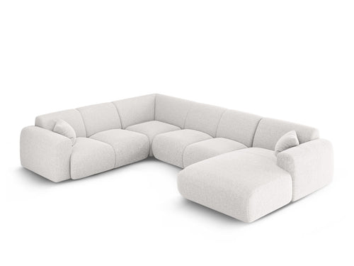 Cosmopolitan Design Panoramische hoekbank links Nolio 6-zits, chenille lichtgrijs - 252x342x72cm