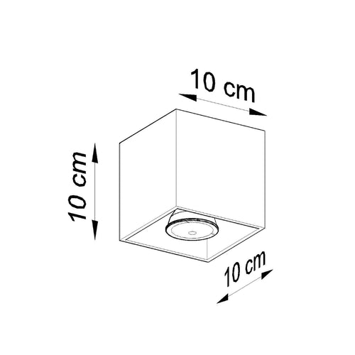 Sollux Lighting Plafondlamp QUAD 1 grijs - 10x10x10cm