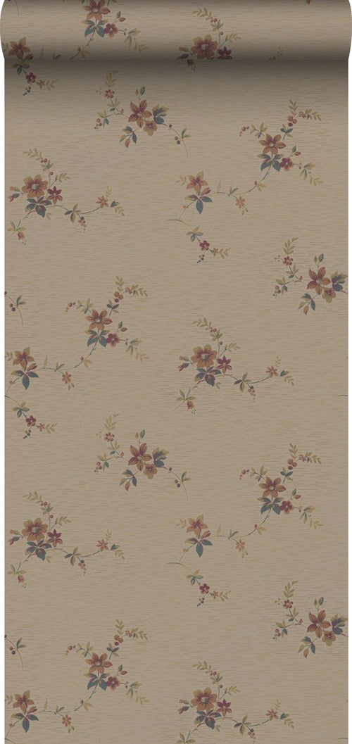 Borastapeter behang bloemen bruin - 53 cm x 10.05 m - 660943 - vtwonen shop
