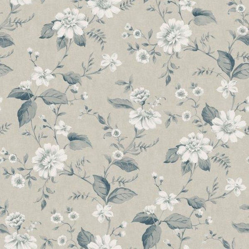 borastapeter behang bloemen vergrijsd blauw - 53 cm x 10.05 m - 660233 - vtwonen shop