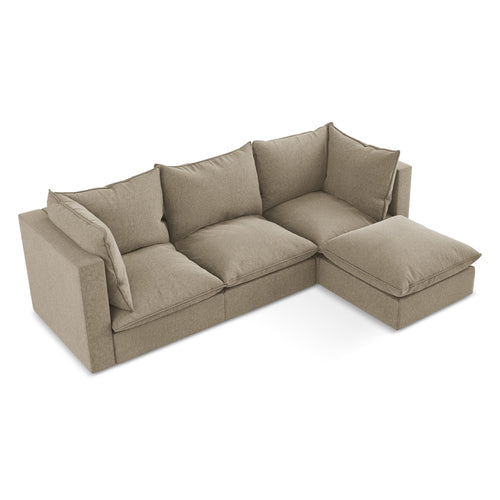LaMiaSofa hoekbank rechts Ravenna - velours - beige - 255x165x77