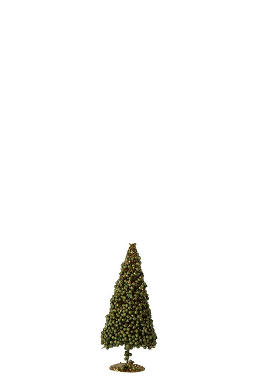 J-Line Boom met bessen - synthetisch - mosgroen - extra small - set van 2