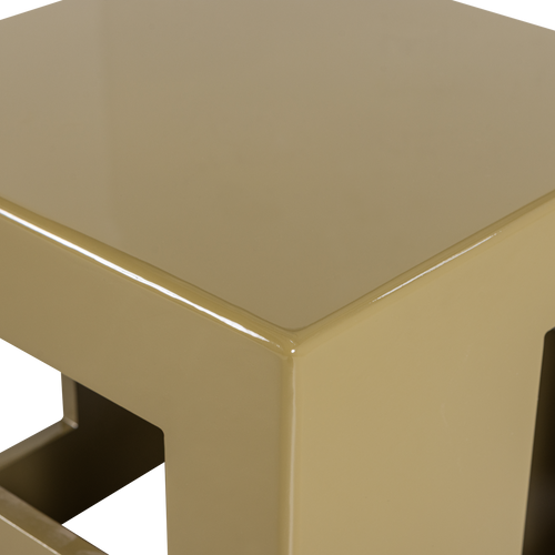 vtwonen bijzettafel vierkant Modern - MDF/Hout - Hoogglans Honinggeel - 40x40x40