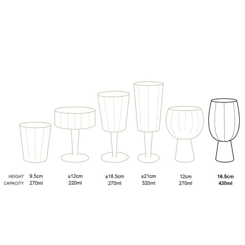 vtwonen - Retro Wijnglazen - Set van 4 - 430ml - vtwonen shop