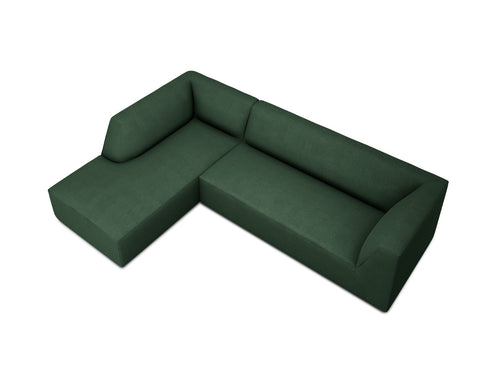 Micadoni linker hoekbank Ruby 4-zits, structurele stof, groente - 180x273x69cm
