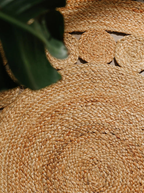 benuta jute vloerkleed Jutta - lichtbruin - ø 120 cm
