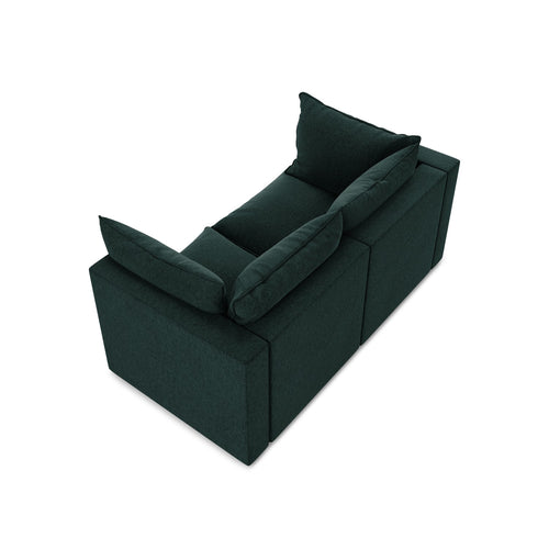 LaMiaSofa Tweezits modulaire bank Ravenna - velours - grijsgroen - 180x90x77