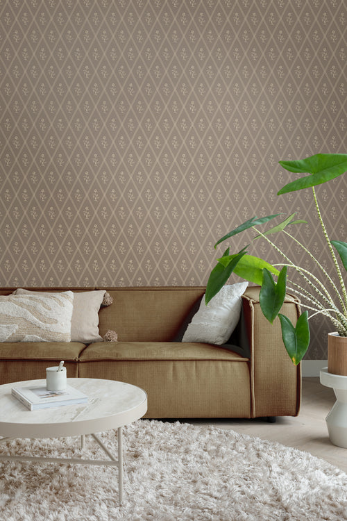 Borastapeter behang bloemen bruin - 53 cm x 10.05 m - 660840 - vtwonen shop