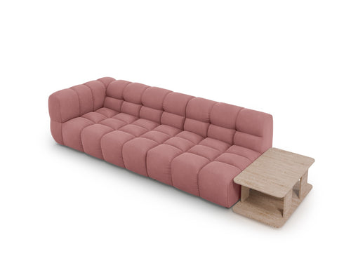 Cosmopolitan Design Rechte modulaire bank Sky 4-zits, flueel, zalm - 102x297x70cm