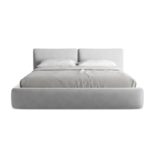 LaMiaSofa Bed met opbergruimte Milano - velours - grijs - 200x228x82