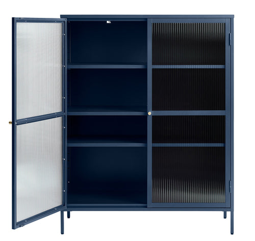 Rebellenclub Vitrinekast Omeo - 140 x 111 cm - Blauw - vtwonen shop
