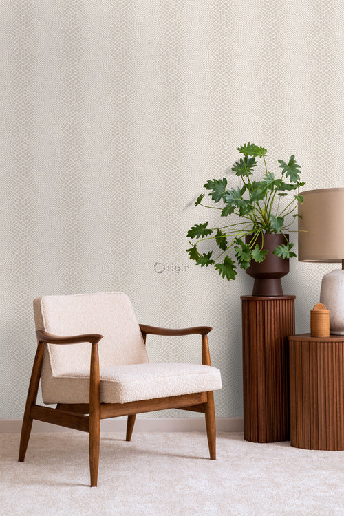 Origin Wallcoverings behang slangenprint beige - 53 cm x 10,05 m - 347339 - vtwonen shop