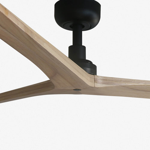 Faro Klim Grote plafondventilator met 3 bladen, matzwart, eikenhout, Tuya Smart System