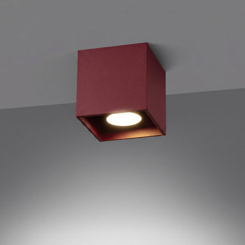 Sollux Lighting Plafondlamp QUAD 1 bordeaux - 10x10x10cm