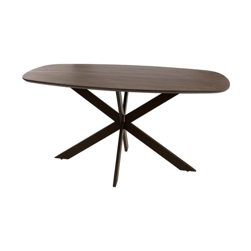 Giga Meubel Eettafel Arhus Solid - Deens Ovaal Bruin Hout - 150x90x77cm