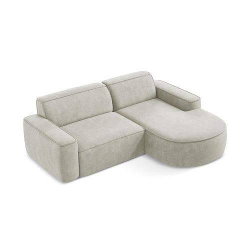 LaMiaSofa hoekbank rechts Melissa - chenille stof - parel - 224x166x70