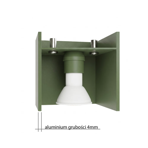 Sollux Lighting Plafondlamp QUAD 1 olijfgroen - 10x10x10cm