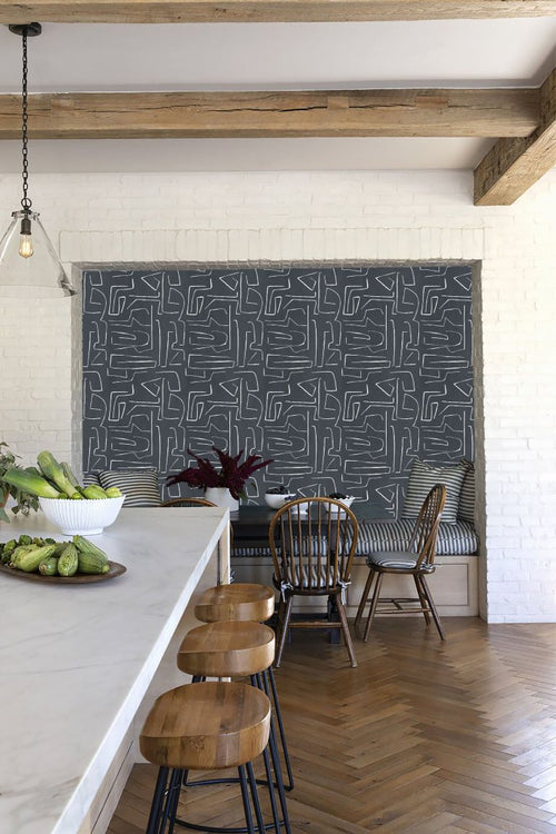 Catchii Behang Curvy waves Off White - vtwonen shop