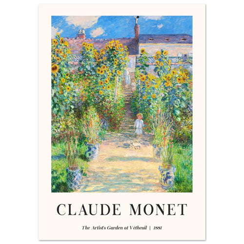 Artfulprints  Claude Monet - The artist's garden at Vétheuil   poster A4 21x29.7 cm - vtwonen shop