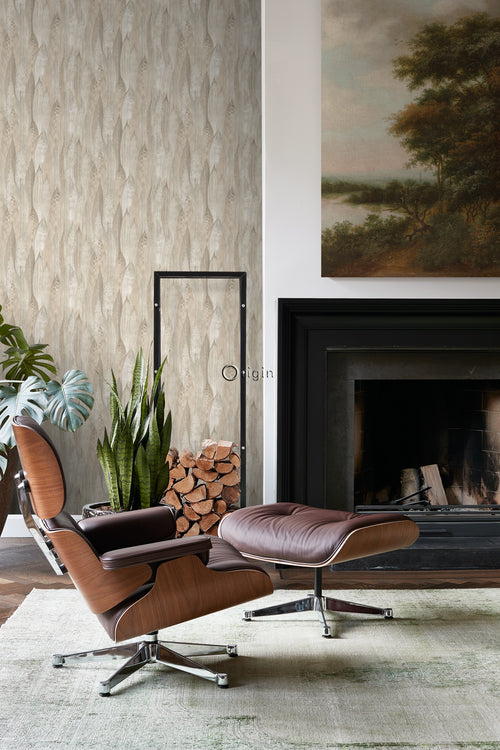 Origin Wallcoverings eco-texture vliesbehang bladeren lichtbeige - 53 cm x 10,05 m - 347371 - vtwonen shop