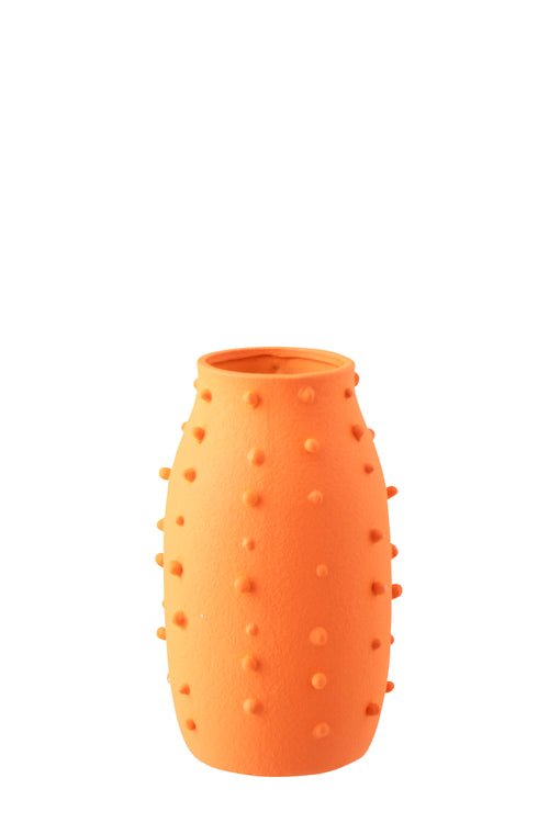 J-Line vaas Ruby Stippen - steengoed - oranje - small