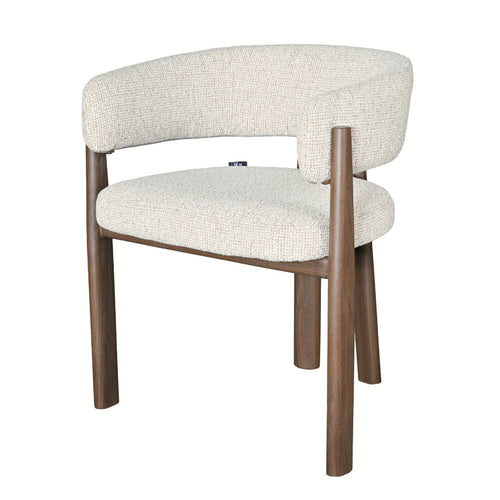 DÉJA Eetkamerstoel Cooper Taupe/Walnoot - Set van 2