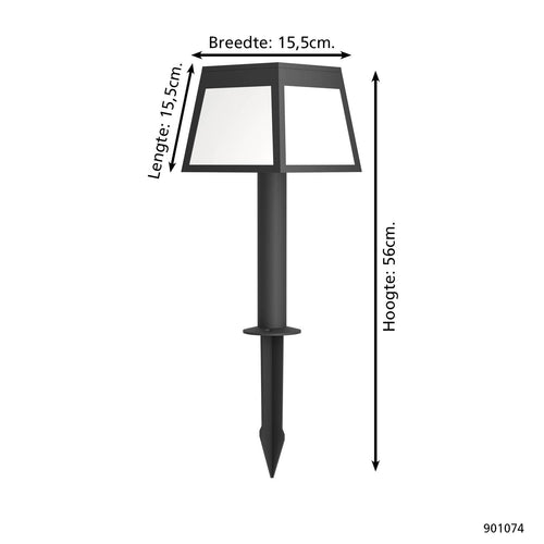 EGLO solar priklamp buiten Altilia - led - 56 cm - zwart/wit