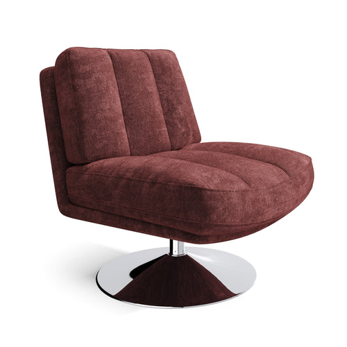 Sia Home - Fauteuil TIMELESS - Fluweel met structuur - Bordeaux - 60.7cm
