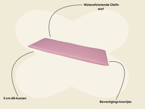 MaximaVida bankkussen Stine 170 x 48 x 5 cm roze