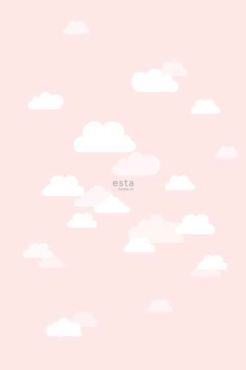 ESTAhome fotobehang wolkjes licht roze - 200 x 279 cm - 158843 - vtwonen shop