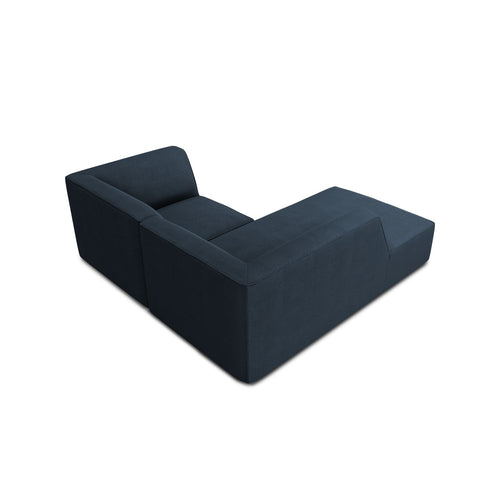 Cosmopolitan Design - Modulaire hoekbank links Siena 3-zits, structurele stof marineblauw - 180x186x69cm