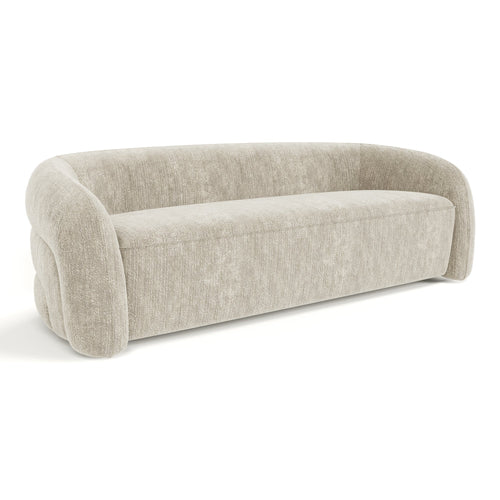 Sia Home - Rechte slaapbanken VICTORIA - Fluweel met structuur - Beige - 220cm