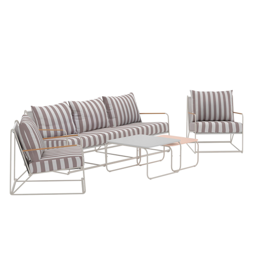 Nest outdoor Paolo 4 delige tuin loungeset beige/wit