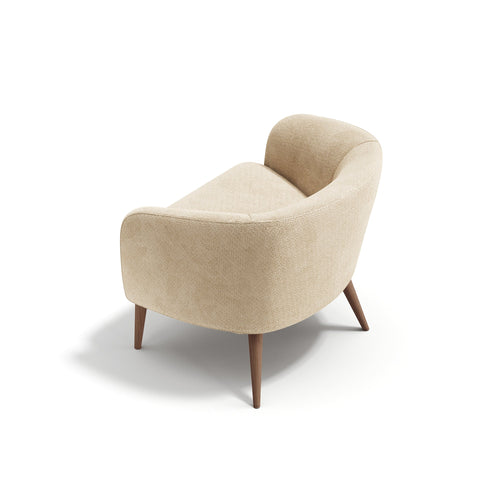 Premium Interiors - Fauteuil MILO - krullend fluweel beige 73.5cm
