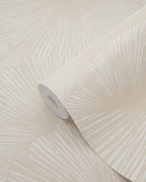 ESTAhome behang 3D-motief bladeren beige - 53 cm x 10.05 m - 131395