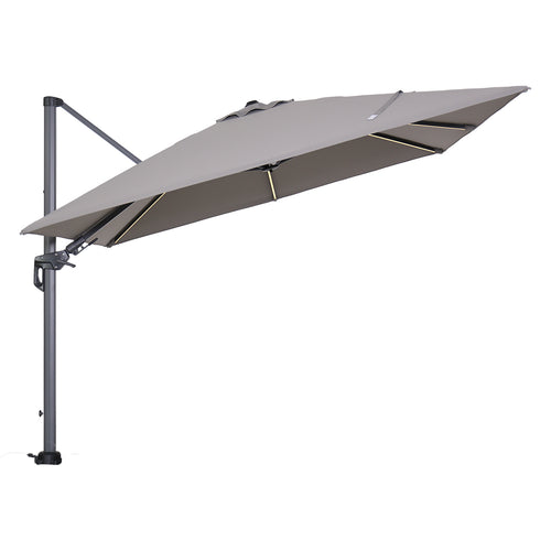 Garden Impressions Hawaii Lumen LED parasol - 300x300 cm - licht grijs