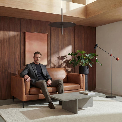Furnhouse 2-zitsbank Valencia - Cognacbruin - Leer - 88x157x101