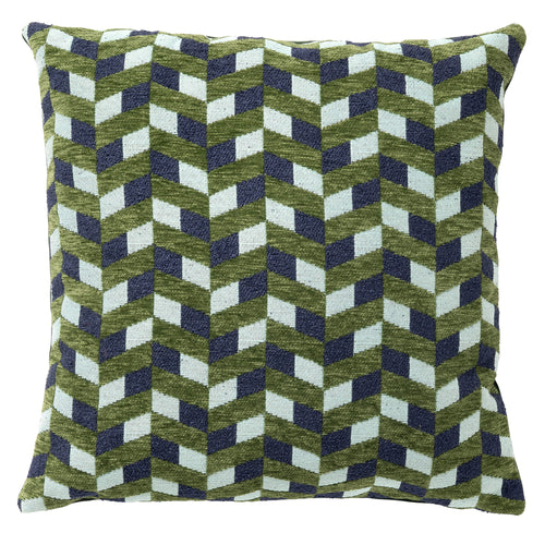 SIMSON - kussenhoes 45x45 cm - visgraatpatroon - Twist of Lime - groen, blauw