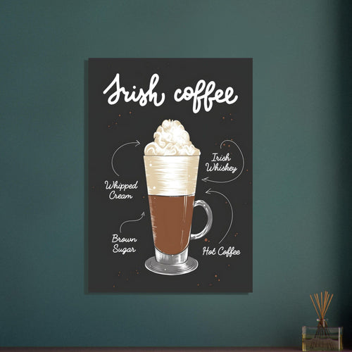 Artfulprints  Irish Coffee – Illustratie   Poster 70x100 cm
